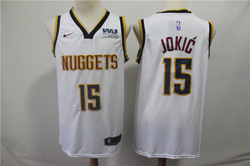 Men Denver Nuggets #15 Jokic white Game Nike NBA Jerseys